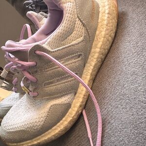 Adidas White and Lavender Sneakers